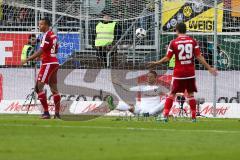 1. BL - Saison 2016/2017 - FC Ingolstadt 04 - Borussia Dortmund - Ørjan Nyland (#26 FCI) bekommt den Anschlusstreffer zum 3:2 - Foto: Meyer Jürgen