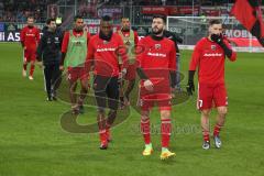 1. BL - Saison 2016/2017 - FC Ingolstadt 04 - VFL Wolfsburg - Anthony Jung (#3 FCI) - Roger de Oliveira Bernardo (#8 FCI) - Mathew Leckie (#7 FCI) - Foto: Meyer Jürgen