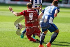 1. BL - Saison 2016/2017 - FC Ingolstadt 04 - Hertha BSC - Moritz Hartmann (#9 FCI) - Marvin Plattenhardt (#21 Hertha) - Foto: Meyer Jürgen