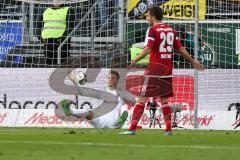 1. BL - Saison 2016/2017 - FC Ingolstadt 04 - Borussia Dortmund - Ørjan Nyland (#26 FCI) bekommt den Anschlusstreffer zum 3:2 - Foto: Meyer Jürgen