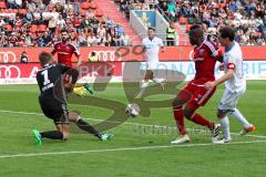 1. BL - Saison 2016/2017 - FC Ingolstadt 04 - TSG 1899 Hoffenheim - Ørjan Nyland (#26 FCI) - Roger de Oliveira Bernardo (#8 FCI) - Foto: Meyer Jürgen