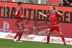 1. BL - Saison 2016/2017 - FC Ingolstadt 04 - FC Augsburg - Tobias Levels (#28 FCI) - Stefan Lex (#14 FCI) - Foto: Meyer Jürgen