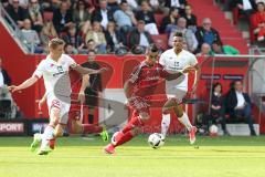 1. Bundesliga - Fußball - FC Ingolstadt 04 - 1. FSV Mainz 05 - Bungert, Niko (Mainz 26) Darío Lezcano (11, FCI) Sereno, Henrique (Mainz 5)