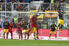 1. BL - Saison 2016/2017 - FC Ingolstadt 04 - Borussia Dortmund - Lukas Hinterseer (#16 FCI) beim Kopfball - Foto: Meyer Jürgen