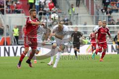 1. Bundesliga - Fußball - FC Ingolstadt 04 - TSG 1899 Hoffenheim 1:2 - Lukas Hinterseer (16, FCI) und Kevin Vogt (TSG 22)