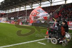 1. BL - Saison 2016/2017 - FC Ingolstadt 04 - FC Augsburg - Fans - Fankurve - choreo - Fahnen - Rollies - Foto: Meyer Jürgen