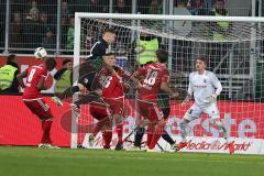 1. BL - Saison 2016/2017 - FC Ingolstadt 04 - FC Augsburg - Martin Hansen Torwart(#35 FCI) - Romain Brègerie (#18 FCI) - Roger de Oliveira Bernardo (#8 FCI) - Almog Cohen (#36 FCI) - Foto: Meyer Jürgen