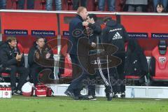 1. BL - Saison 2016/2017 - FC Ingolstadt 04 - VFL Wolfsburg - Maik Walpurgis (Trainer FCI) und Ovid Hajou (Co-Trainer FCI) - jubel - Foto: Meyer Jürgen