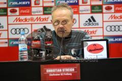 1. Bundesliga - Fußball - FC Ingolstadt 04 - SC Freiburg - 1:2 - Pressekonferenz nach dem Spiel, Cheftrainer Christian Streich (Trainer Freiburg)