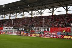 1. BL - Saison 2016/2017 - FC Ingolstadt 04 - FC Augsburg - Fans - Fankurve - choreo - Fahnen - Foto: Meyer Jürgen