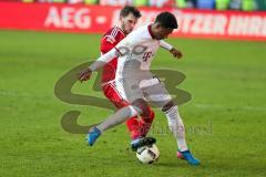 1. BL - Saison 2016/2017 - FC Ingolstadt 04 - FC Bayern München - Pascal Groß (#10 FCI) - David Alaba weiss FC Bayern München - Foto: Meyer Jürgen