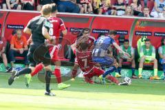 1. BL - Saison 2016/2017 - FC Ingolstadt 04 - Hertha BSC - Mathew Leckie (#7 FCI) - Niklas Stark (#5 Hertha) - Markus Suttner (#29 FCI) - Foto: Meyer Jürgen