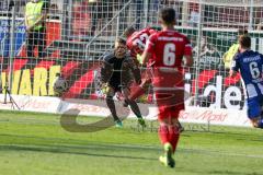 1. BL - Saison 2016/2017 - FC Ingolstadt 04 - Hertha BSC - Marcel Tisserand (#32 FCI) - Ørjan Nyland (#26 FCI) - Foto: Meyer Jürgen