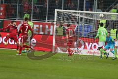 1. BL - Saison 2016/2017 - FC Ingolstadt 04 - VFL Wolfsburg - Der 1:0 Treffer von Anthony Jung (#3 FCI) - Jubel - Foto: Meyer Jürgen