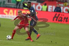 1. BL - Saison 2016/2017 - FC Ingolstadt 04 - RB-Leipzig - Florent Hadergjonaj (#33 FCI) - Naby Keita(#8 Leipzig) - Foto: Meyer Jürgen