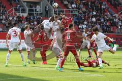 1. BL - Saison 2016/2017 - FC Ingolstadt 04 - 1. FSV Mainz 05 - Romain Brègerie (#18 FCI) beim Kopfball - Foto: Meyer Jürgen