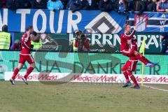 1. BL - Saison 2016/2017 - FC Ingolstadt 04 - Hamburger SV - Pascal Groß (#10 FCI) trifft zum 1:0 Führungstreffer - Jubel - Tor - Florent Hadergjonaj (#33 FCI) - Foto: Meyer Jürgen