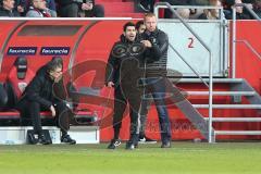 1. BL - Saison 2016/2017 - FC Ingolstadt 04 - RB-Leipzig - Ovid Hajou (Co-Trainer FCI) gibt Anweisungen - Maik Walpurgis (Trainer FCI) - Foto: Meyer Jürgen