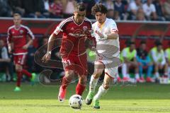 1. BL - Saison 2016/2017 - FC Ingolstadt 04 - 1. FSV Mainz 05 - Lezcano Farina,Dario (#37 FCI) - André
Ramalho weiss Mainz - Foto: Meyer Jürgen