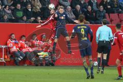 1. BL - Saison 2016/2017 - FC Ingolstadt 04 - RB-Leipzig - Anthony Jung (#3 FCI) beim Kopfball - Foto: Meyer Jürgen