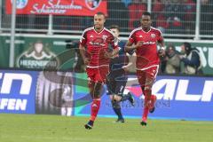 1. BL - Saison 2016/2017 - FC Ingolstadt 04 - RB-Leipzig - Marcel Tisserand (#32 FCI) - Roger de Oliveira Bernardo (#8 FCI) - Foto: Meyer Jürgen