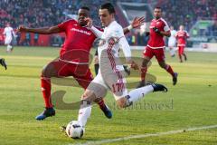 1. BL - Saison 2016/2017 - FC Ingolstadt 04 - Hamburger SV - Roger de Oliveira Bernardo (#8 FCI) - Kostic Filip weiss #17 Hamburg - Foto: Meyer Jürgen