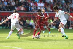 1. BL - Saison 2016/2017 - FC Ingolstadt 04 - 1. FSV Mainz 05 - Lezcano Farina,Dario (#37 FCI) - André
Ramalho weiss Mainz - Foto: Meyer Jürgen