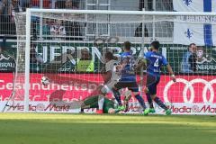 1. BL - Saison 2016/2017 - FC Ingolstadt 04 - SV Darmstadt - Lezcano Farina,Dario (#37 FCI) mit einer Torchance - Esser Michael Torwart Darmstadt - Foto: Meyer Jürgen