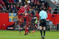1. BL - Saison 2016/2017 - FC Ingolstadt 04 - RB-Leipzig - Mathew Leckie (#7 FCI)  beim Kopfball  - Foto: Meyer Jürgen