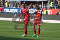 1. BL - Saison 2016/2017 - FC Ingolstadt 04 - 1. FSV Mainz 05 - Marvin Matip (#34 FCI) - Florent Hadergjonaj (#33 FCI) - Foto: Meyer Jürgen