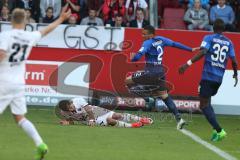 1. BL - Saison 2016/2017 - FC Ingolstadt 04 - SV Darmstadt - Lezcano Farina,Dario (#37 FCI) wird gefoult - Sulu Aytak Darmstadt blau #2 - Foto: Meyer Jürgen