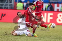 1. BL - Saison 2016/2017 - FC Ingolstadt 04 - Hamburger SV - Anthony Jung (#3 FCI) wird gefoult - Foto: Meyer Jürgen