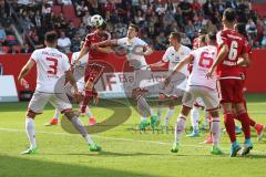 1. BL - Saison 2016/2017 - FC Ingolstadt 04 - 1. FSV Mainz 05 - Romain Brègerie (#18 FCI) trifft per Kopfball zum 1:0 Führungstreffer - Foto: Meyer Jürgen