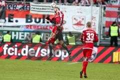 1. BL - Saison 2016/2017 - FC Ingolstadt 04 - RB-Leipzig - Mathew Leckie (#7 FCI) beim Kopfball - Foto: Meyer Jürgen