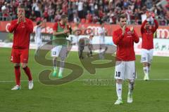 1. BL - Saison 2016/2017 - FC Ingolstadt 04 - SV Darmstadt - Die Spieler nach dem Spiel - Ørjan Nyland (#26 FCI) - Pascal Groß (#10 FCI) - Robert Leipertz (#13 FCI) -  - Foto: Meyer Jürgen