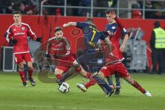 1. BL - Saison 2016/2017 - FC Ingolstadt 04 - RB-Leipzig - Almog Cohen (#36 FCI) - Marcel Sabitzer(#7 Leipzig) - Mathew Leckie (#7 FCI) - Foto: Meyer Jürgen