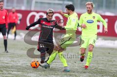 1. BL - Saison 2016/2017 - FC Ingolstadt 04 - 1.FC Heidenheim - Testspiel - Vorbereitungsspiel - Lezcano Farina,Dario (#37 FCI) - Theuerkauf Norman (grün Heidenheim) - Foto: Meyer Jürgen