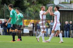 1. Bundesliga - Fußball - Testspiel - FC Ingolstadt 04 - VfB Eichstädt - links Tor durch Moritz Hartmann (9, FCI) und rechts Mathew Leckie (7, FCI) gratuliert Tor Jubel