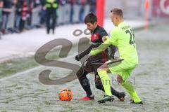 1. BL - Saison 2016/2017 - FC Ingolstadt 04 - 1.FC Heidenheim - Testspiel - Vorbereitungsspiel - Stefan Lex (#14 FCI) - Feick Arne (gelb Heidenheim) - Foto: Meyer Jürgen