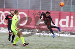 1. BL - Saison 2016/2017 - FC Ingolstadt 04 - 1.FC Heidenheim - Testspiel - Vorbereitungsspiel - Almog Cohen (#36 FCI) setzt zum Kopfball an - Robert Leipertz (#13 FCI) - Foto: Meyer Jürgen