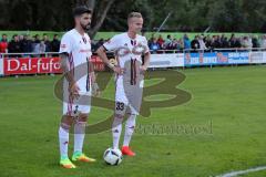 1. Bundesliga - Fußball - Testspiel - FC Ingolstadt 04 - VfB Eichstädt - Freistoß die Neuzugänge links Anthony Jung (3, FCI) und rechts Florent Hadergjonaj (33, FCI)