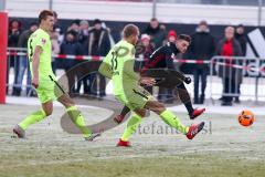 1. BL - Saison 2016/2017 - FC Ingolstadt 04 - 1.FC Heidenheim - Testspiel - Vorbereitungsspiel - Maurice Multhaup (#31 FCI) - Beermann Timo (gelb Heidenheim) - Foto: Meyer Jürgen