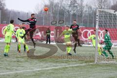 1. BL - Saison 2016/2017 - FC Ingolstadt 04 - 1.FC Heidenheim - Testspiel - Vorbereitungsspiel - Lukas Hinterseer (#16 FCI) köpft den 1:0 Führungstreffer - Müller Kevin Torwart Heidenheim - Jubel - Foto: Meyer Jürgen