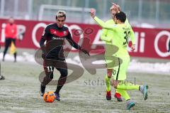 1. BL - Saison 2016/2017 - FC Ingolstadt 04 - 1.FC Heidenheim - Testspiel - Vorbereitungsspiel - Lezcano Farina,Dario (#37 FCI) - Theuerkauf Norman (grün Heidenheim) - Foto: Meyer Jürgen