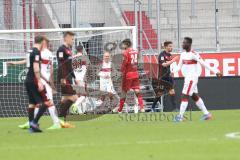 1. Bundesliga - Testspiel - Fußball - FC Ingolstadt 04 - VfB Stuttgart - Tor für Stuttgart Schütze Tobias Werner (VfB) trägt den Ball aus dem Tor Torwart Fabijan Buntic (24, FCI)