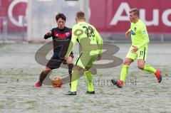 1. BL - Saison 2016/2017 - FC Ingolstadt 04 - 1.FC Heidenheim - Testspiel - Vorbereitungsspiel - Ryoma Watanabe (FCI) - Feick Arne (gelb Heidenheim) - Foto: Meyer Jürgen