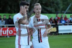 1. Bundesliga - Fußball - Testspiel - FC Ingolstadt 04 - VfB Eichstädt - Freistoß die Neuzugänge links Anthony Jung (3, FCI) und rechts Florent Hadergjonaj (33, FCI)