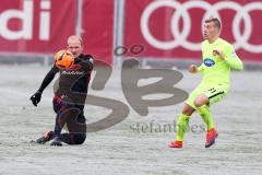 1. BL - Saison 2016/2017 - FC Ingolstadt 04 - 1.FC Heidenheim - Testspiel - Vorbereitungsspiel - Tobias Levels (#28 FCI) - Widemann Dominik (gelb Heidenheim) - Foto: Meyer Jürgen