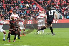 1. Bundesliga - Testspiel - Fußball - FC Ingolstadt 04 - VfB Stuttgart - Romain Brégerie (18, FCI) Kopfball von rechts Roger de Oliveira Bernardo (8, FCI) Marvin Matip (34, FCI)