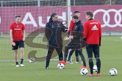 1. Bundesliga - Fußball - FC Ingolstadt 04 - Training - Interimstrainer Michael Henke übernimmt Training bis neuer Cheftrainer gefunden ist. Im Gespräch mit Pascal Groß (10, FCI)